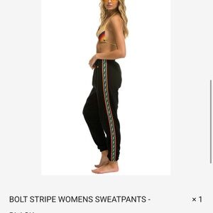 Aviator Nation Black Joggers with Multicolor Stripes